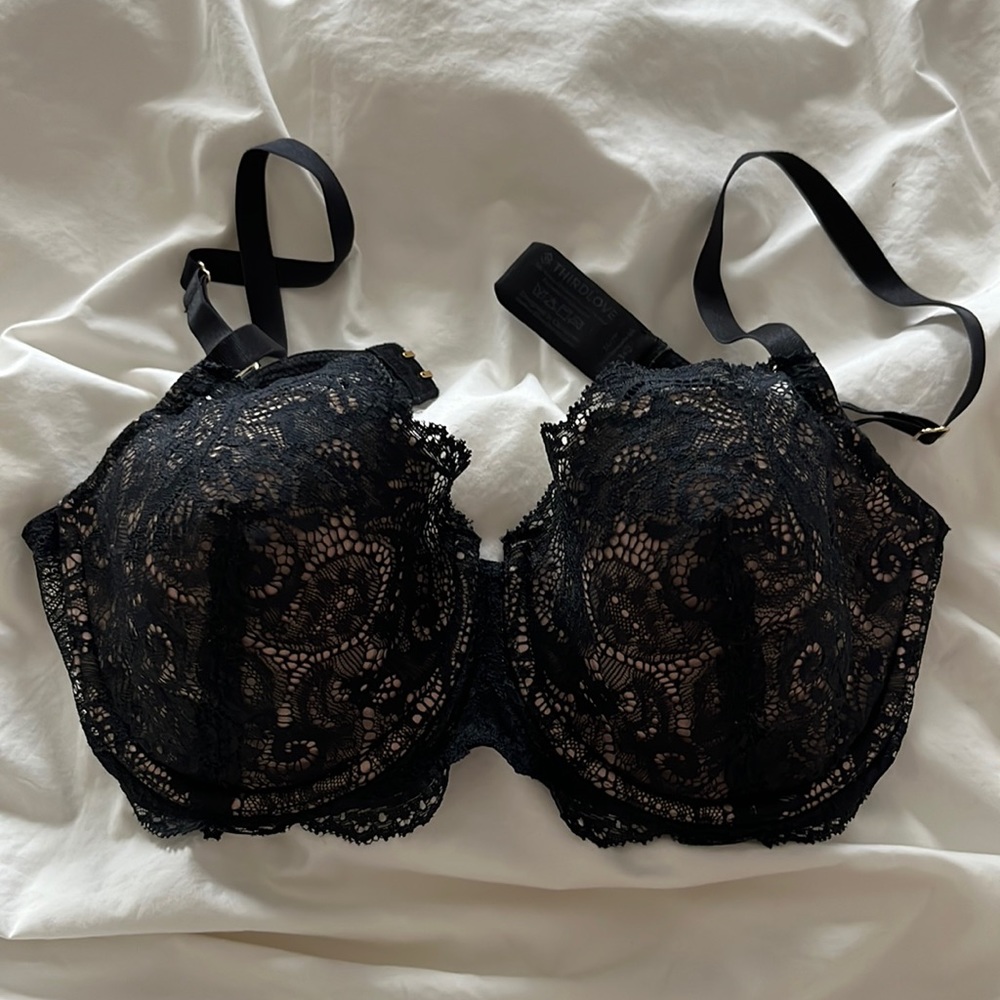 ThirdLove Black Lace Balconette Bra